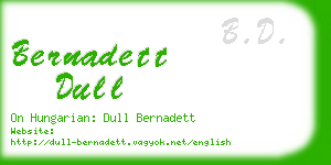 bernadett dull business card